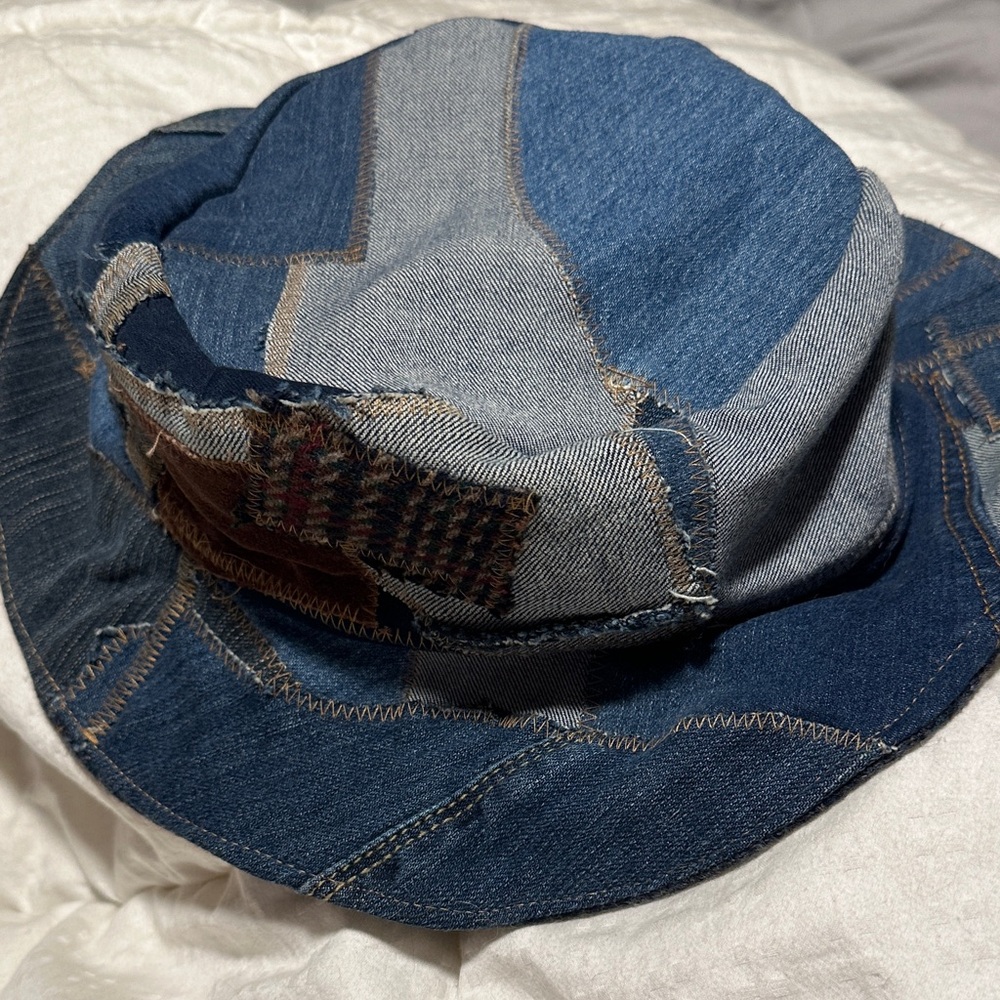 Denim Patchwork Bucket Hat - image 1